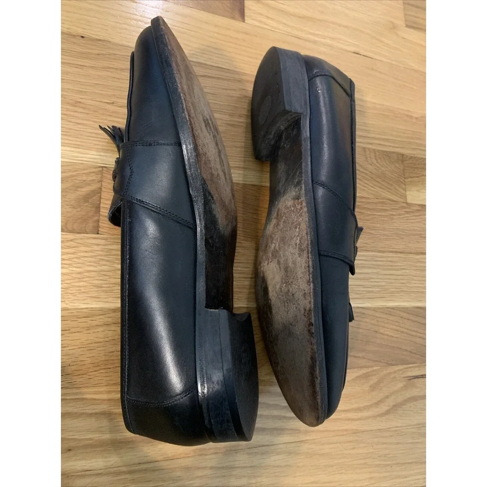 Mens Luciano Rossini Collection ET Wright Slip On Tassel Shoe Italy 11.5 M Black